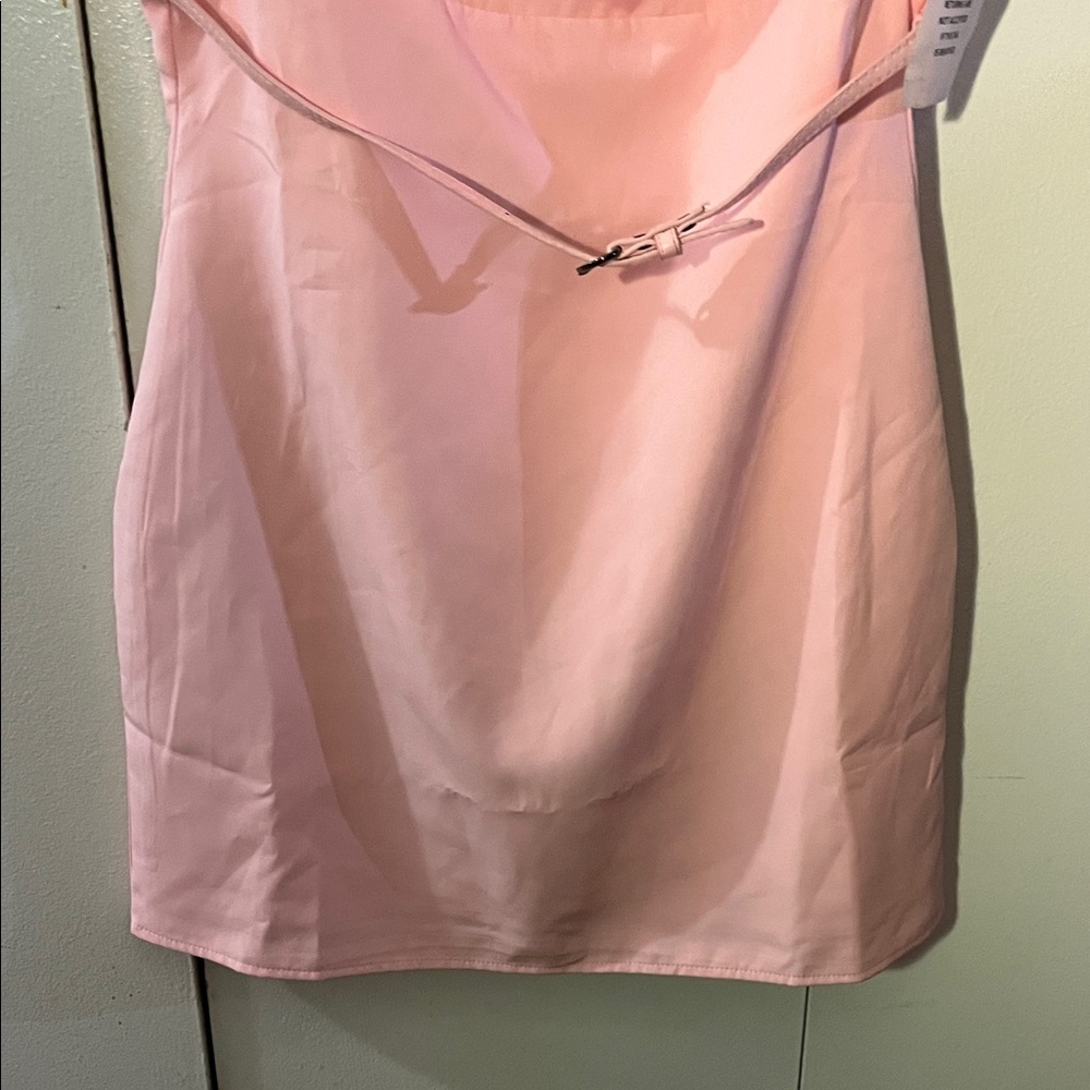 MORE TO COME Cap-Sleeve Square Neck Mini Dress in Blush Pink - Picture 10 of 13
